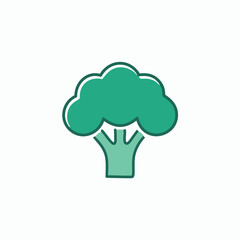 Broccoli vegetable icon. Green broccoli illustration, healthy food symbol. Represents vitality and nutrition.