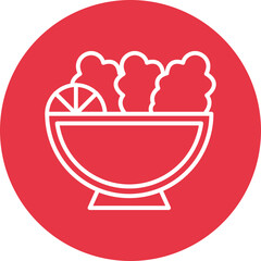 Salad Bowl line circle icon