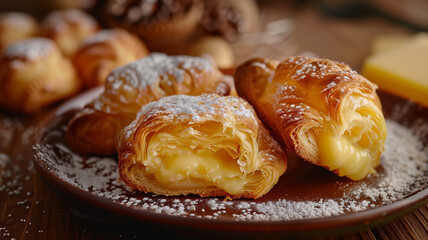A serving of Czech koláče, sweet pastries filled with fruit or cheese