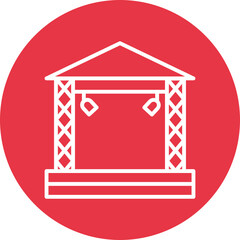 Outdoor Event Setup line circle icon