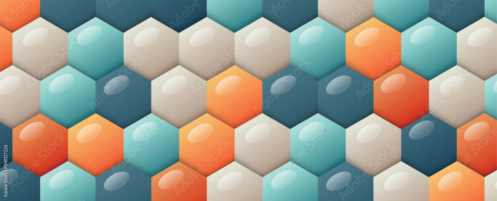 Poster Abstract technology color hexagon vector background