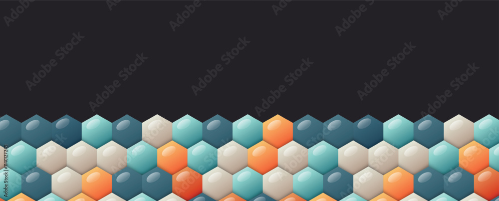 Poster Abstract technology color hexagon vector background