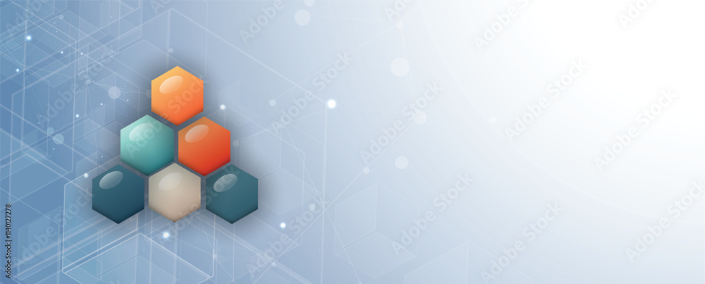 Aufkleber abstract technology color hexagon vector background
