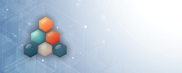 Abstract technology color hexagon vector background