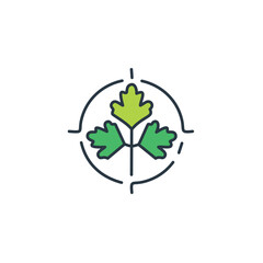 Cilantro plant icon. Fresh cilantro leaves image. Represents growth, nature, and health.  Perfect for eco-related projects.