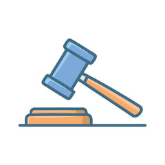 Gavel justice law symbol. Legal decision, verdict, judgment.  Symbolizes authority, fairness, and the pursuit of justice.
