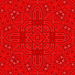 Seamless square pattern red. Christmas pattern red. Santa Claus pattern. Merry Christmas. Happy New Year.