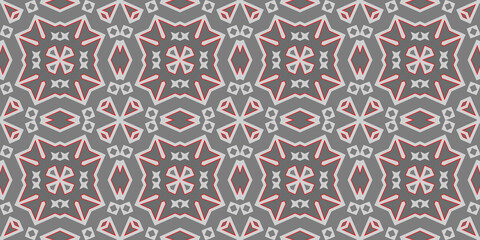 Seamless pattern banner gray and red. Merry Christmas. Happy New Year. Red woven pattern