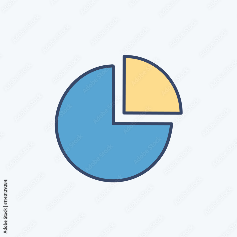 Aufkleber data pie chart graphic. simple pie chart visual; represents data segments, analysis, portions, fract