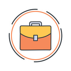 Business portfolio icon. Professional briefcase; symbolizes work, success, and career.