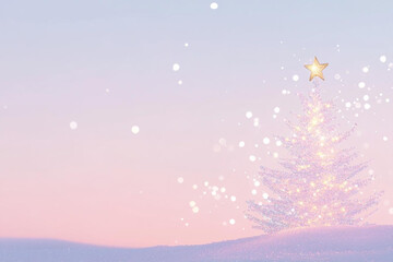 Naklejka premium sparkling Christmas tree with golden star on top