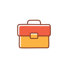 Briefcase icon design. Simple briefcase illustration; symbolizes work, business, or career.  Perfect for presentations.
