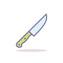 Kitchen knife icon. Sharp blade, simple design.  Culinary tool, symbol of precision and preparation.