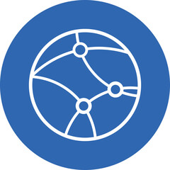 Network Globe line circle icon