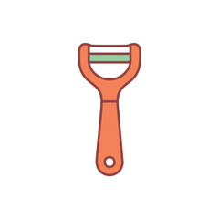Vegetable peeler tool. Orange peeler utensil for efficient food prep.  Effortless vegetable peeling.