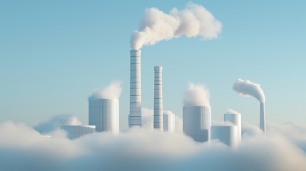 Modern Artistic Design of a Smart City With Industrial Elements and Clean Energy Concepts