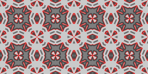 Seamless pattern banner gray and red. Merry Christmas. Happy New Year. Red woven pattern