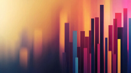 Fototapeta premium ETF Inflows concept. Colorful bar chart representing data trends with vibrant background