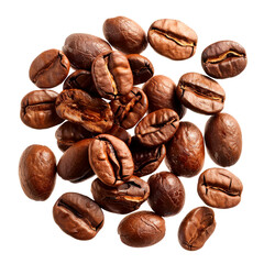 Obraz premium Coffee beans, isolated on a transparent background. PNG element.