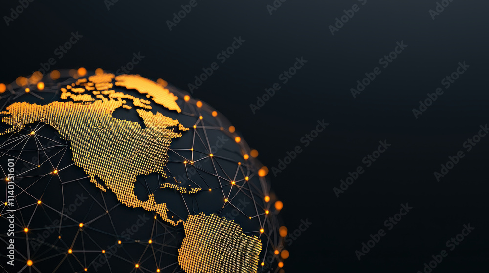 Aufkleber etf inflows concept. detailed globe with glowing connections representing global data flow