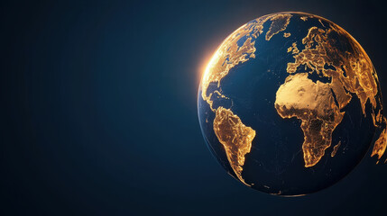 Fototapeta premium ETF Inflows concept. stunning view of Earth illuminated by sunlight, showcasing continents and oceans