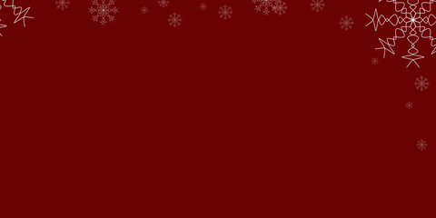 Red background frame with snowflakes. copy space. Blank for design. Merry Christmas and Happy New Year. Red background