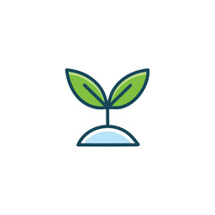 Sprout growth icon. New life, growth, and progress.  Symbolizes potential and fresh beginnings.