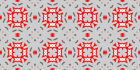 Seamless pattern banner gray and red. Merry Christmas. Happy New Year. Red woven pattern