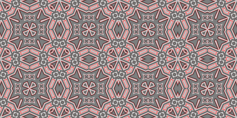 Seamless pattern banner gray and red. Merry Christmas. Happy New Year. Red woven pattern