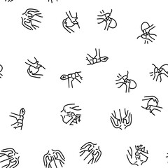 massage therapy relaxation vector seamless pattern thin line illustration