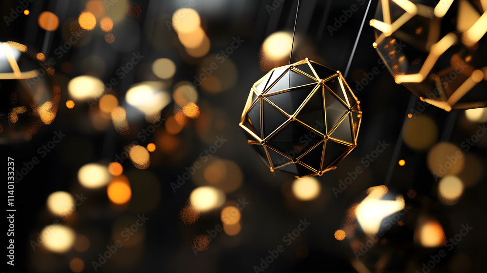 Poster Abstract 3d rendering of geometric shapes. Modern background design with spheres