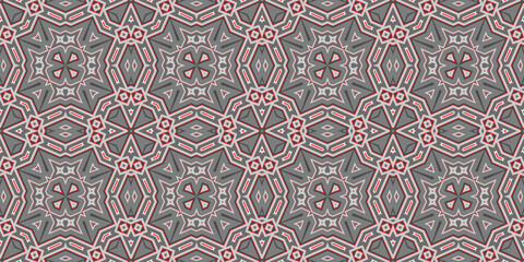Seamless pattern banner gray and red. Merry Christmas. Happy New Year. Red woven pattern