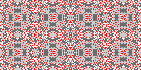 Seamless pattern banner gray and red. Merry Christmas. Happy New Year. Red woven pattern