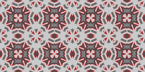 Seamless pattern banner gray and red. Merry Christmas. Happy New Year. Red woven pattern