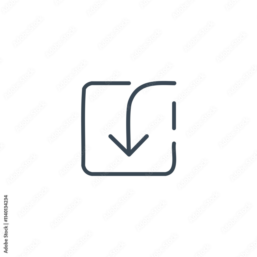 Aufkleber download icon input. simple arrow input symbol; represents data entry, submission, or file transfer.