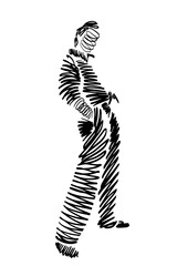 Man in full length suit, fashion vector illustration