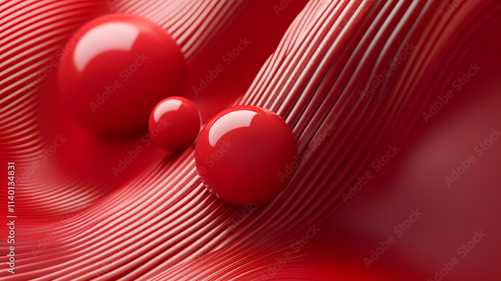 Poster abstract 3d rendering of geometric shapes. modern background design with spheres