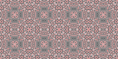 Seamless pattern banner gray and red. Merry Christmas. Happy New Year. Red woven pattern