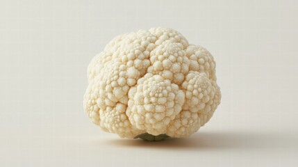Single Cauliflower on Beige Background