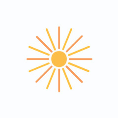 Obraz premium Sunny day icon. Bright sunburst symbol, evokes warmth, happiness, and summer. Perfect for positive branding.