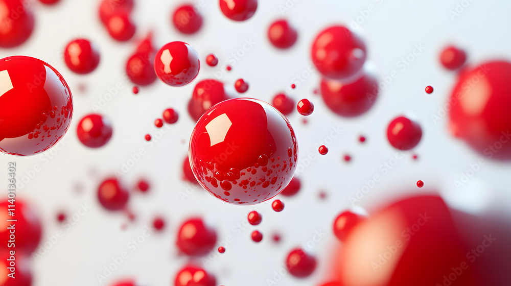 Poster abstract 3d rendering of geometric shapes. modern background design with spheres