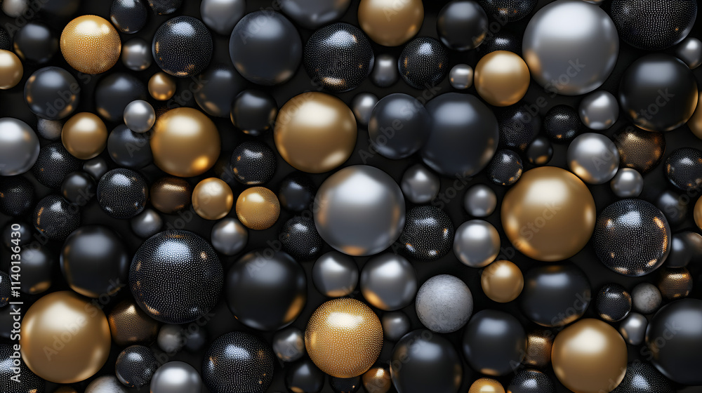 Poster abstract 3d rendering of geometric shapes. modern background design with spheres