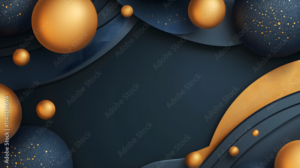 Poster Abstract 3d rendering of geometric shapes. Modern background design with spheres