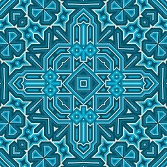 Seamless square pattern blue and white. Frost texture pattern. Merry Christmas. Happy New Year.