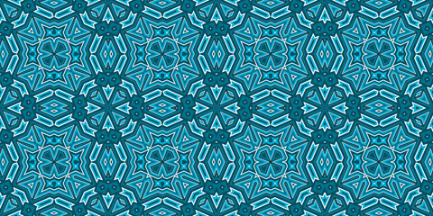 Seamless pattern banner blue and white. Merry Christmas. Happy New Year. Frost and snowflakes pattern