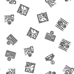 home maintenance cleaning vector seamless pattern thin line illustration