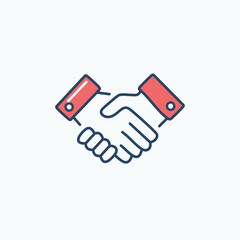Teamwork handshake icon. Agreement symbol, partnership concept.  Illustrates collaboration and unity.