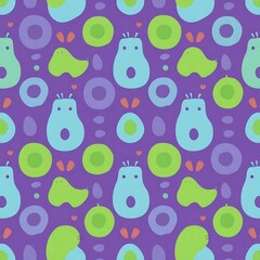 Abstract Organic Pattern: This vibrant and playful pattern features a whimsical blend of organic shapes in a soothing palette of purple, blue, and green.