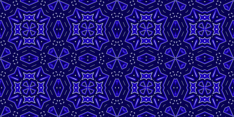 Seamless pattern banner blue and white. Merry Christmas. Happy New Year. Frost and snowflakes pattern