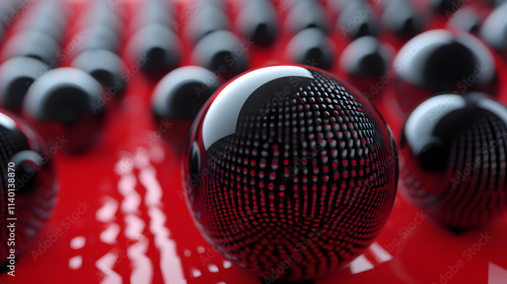 Poster abstract 3d rendering of geometric shapes. modern background design with spheres